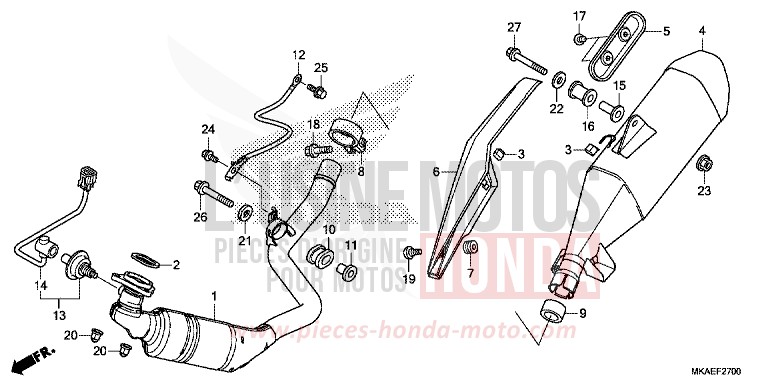 SILENCIEUX D'ECHAPPEMENT de Integra 750 MAT BULLET SILVER (NH389) 2016